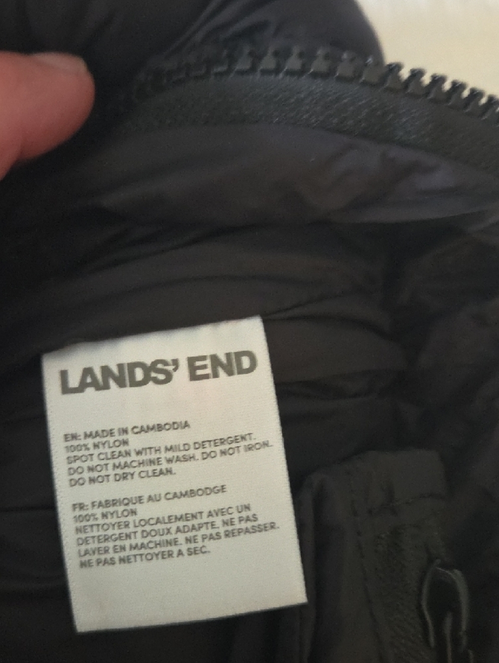 Landsend Black Quilted Puffer Crossbody Bag 8"x11" - Picture 5 of 6
